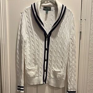 Ralph Lauren Medium White Cable Knit Sweater